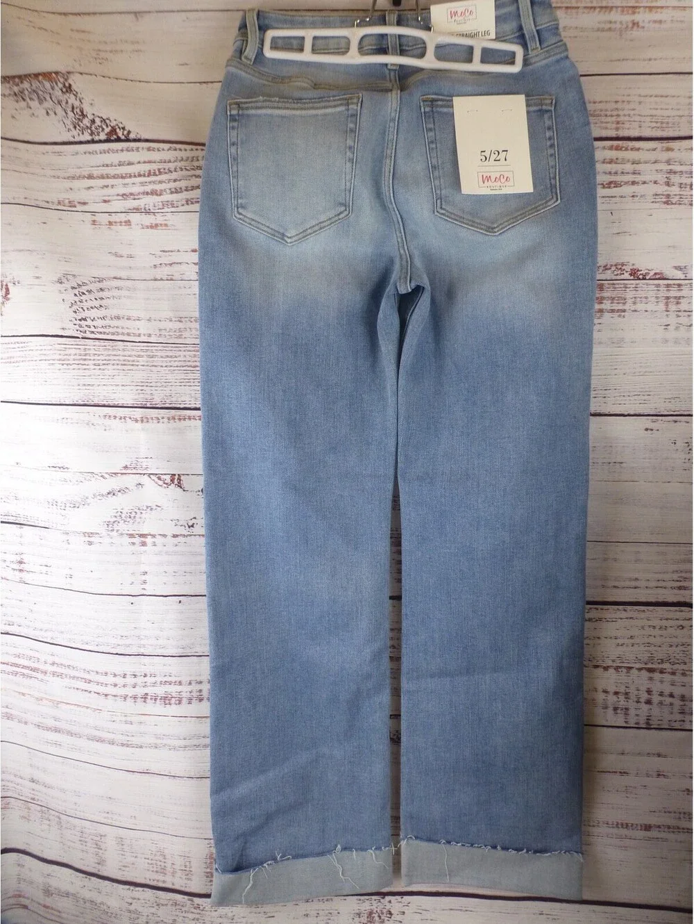 MoCo Boutique Women's Size 5/27 Tummy Control Straight Leg Jeans Light NWT G4A